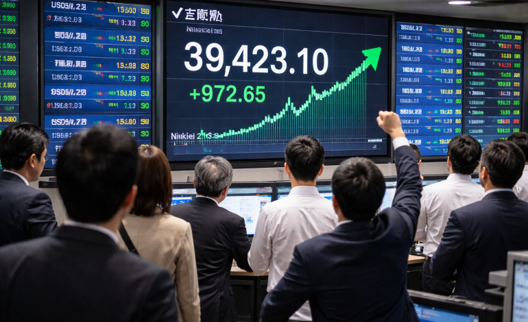 Nikkei 225 Index flashes a cup-and-handle, pointing to a surge to ¥60k